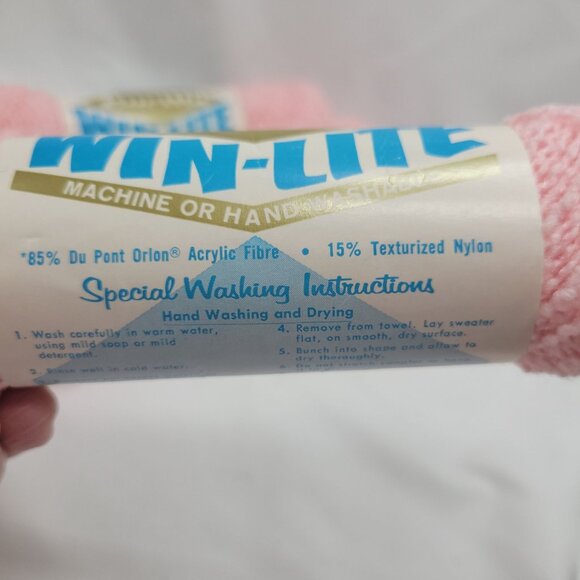 Vtg 4 Skeins Bucilla Win-Lite Light Pink 7 Yarn 1 Oz Each Acrylic Nylon Art 7228 - Picture 4 of 7